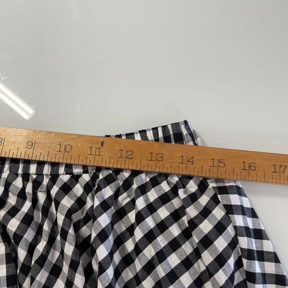Anthropologie Sunday in Brooklyn Black White Gingham Check Flare Skirt Large NWT - Picture 5 of 6